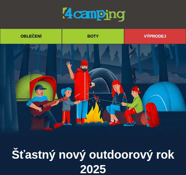 4camping: sleva 321 Kč s kódem NY25 – červen 2026 | Nuslet.cz