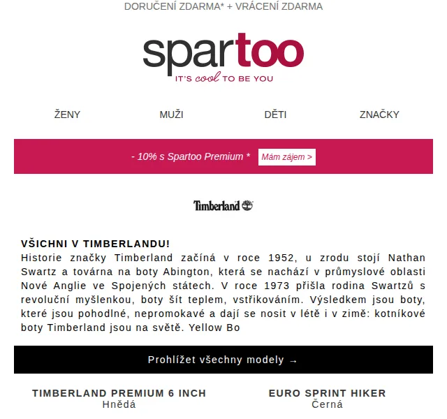 Spartoo.cz: Doprava zdarma na Timberland, Napapijri, Skechers – červenec 2026 | Nuslet.cz