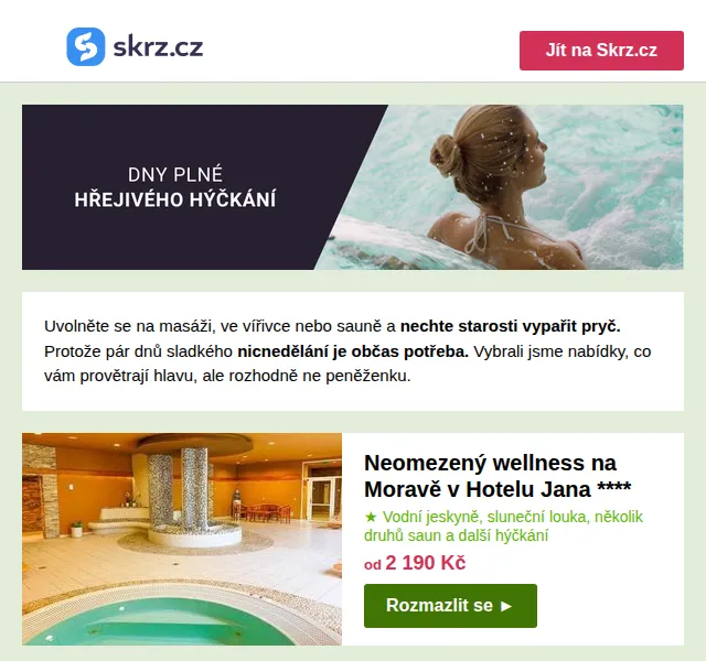 Skrz: Wellness do 3 000 Kč pro dva – červen 2026 | Nuslet.cz
