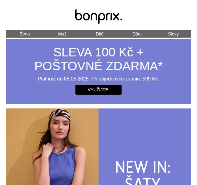 bonprix: sleva 100 Kč a poštovné zdarma – červenec 2026 | Nuslet.cz