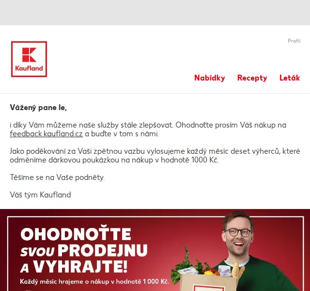 Kaufland: zpětná vazba za poukázku 1000 Kč – červen 2026 | Nuslet.cz