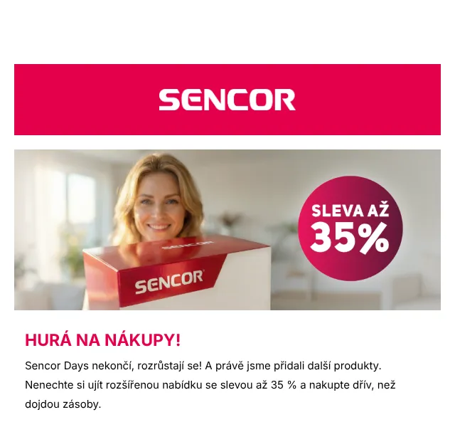 Sencor: Sencor Days – slevy až 35 % – červen 2026 | Nuslet.cz