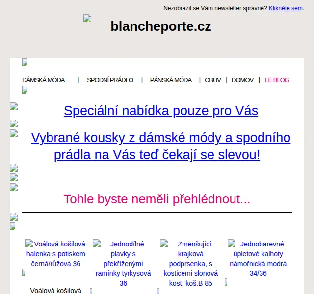 Blancheporte: Sleva až 50 % na značkovou dámskou módu – červen 2022 | Nuslet.cz