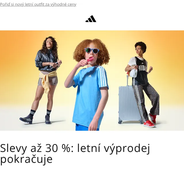 Adidas: Slevy až 30 % – letní výprodej – červenec 2026