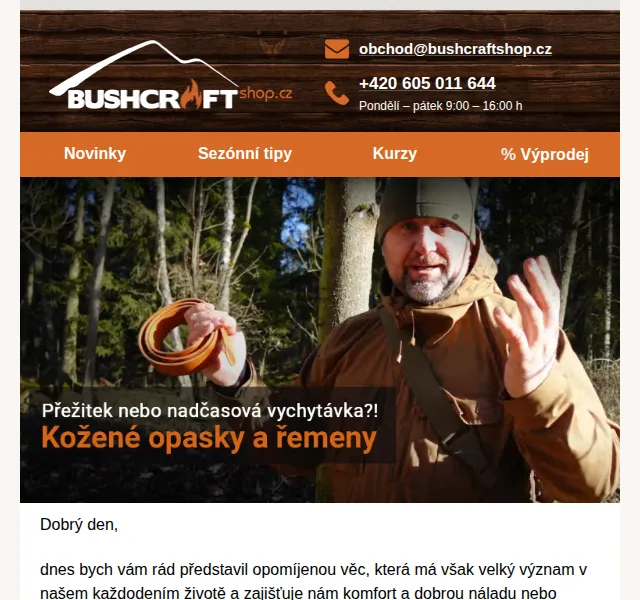Bushcraftshop: Kožené opasky Jubö od 230 Kč – červen 2026 | Nuslet.cz