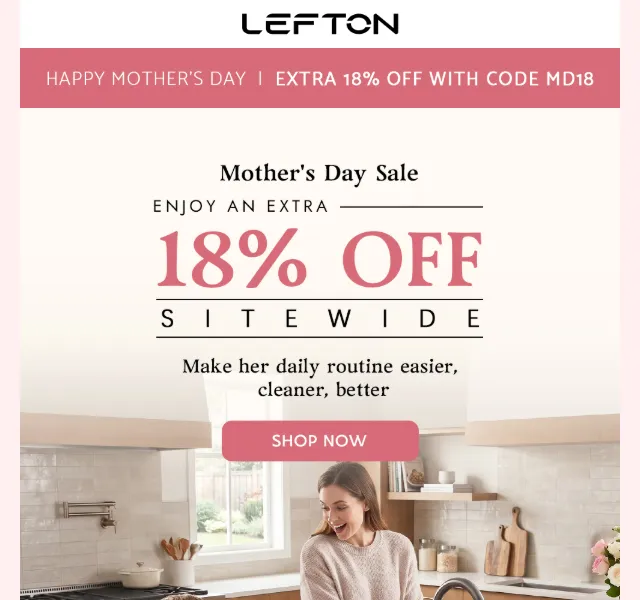 Lefton Sanitary: 18% sleva na koupelnu – duben 2026 | Nuslet