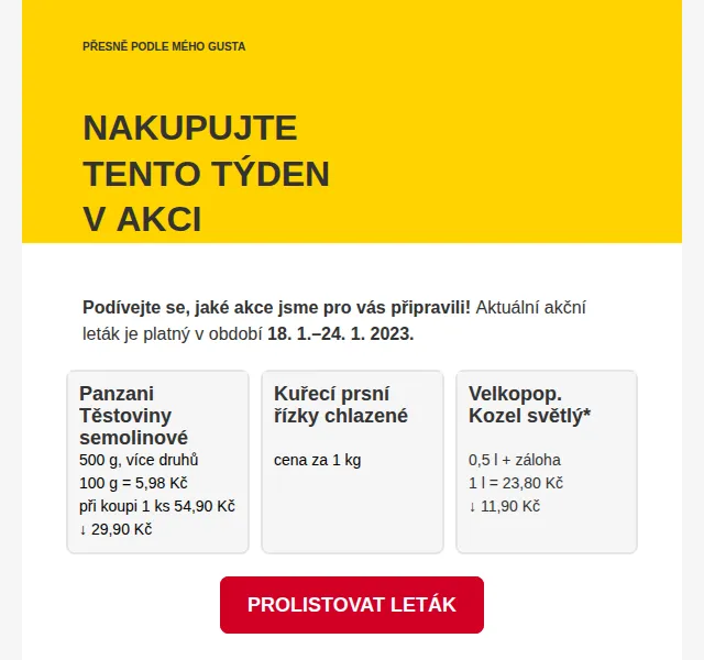 BILLA: Panzani těstoviny od 29,90 Kč a kuřecí řízky 149,90 Kč – červenec 2026 | Nuslet.cz