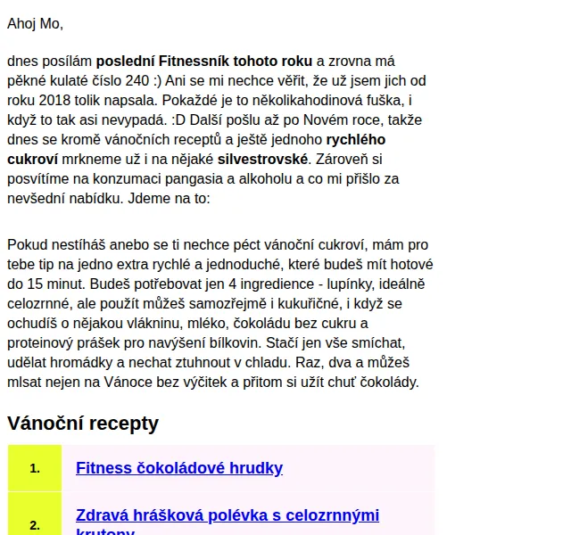 BAJOLA ✌ Fit bez diet: Fitnessní vánoční recepty a tipy – červen 2026 | Nuslet.cz