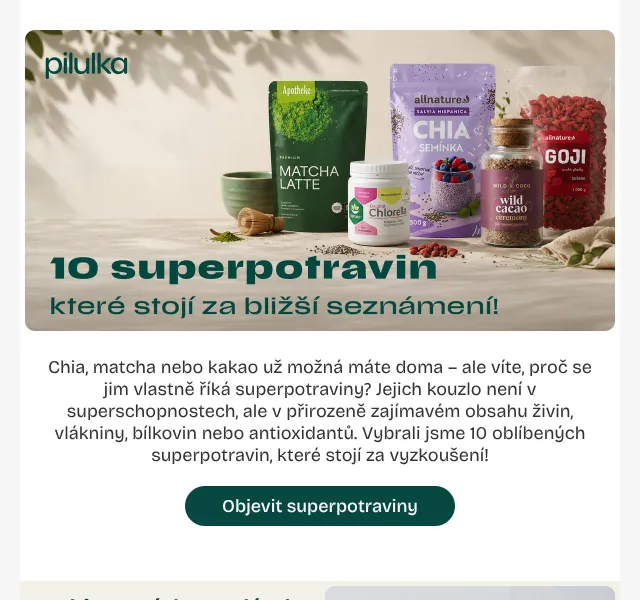 Pilulka.cz: Superpotraviny – srpen 2026 | Nuslet
