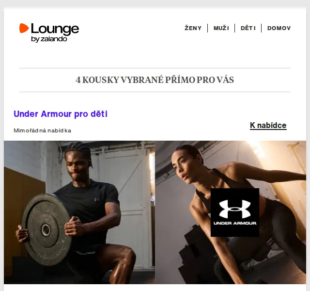 Lounge by Zalando: Under Armour, Vero Moda až -80 % – duben 2026