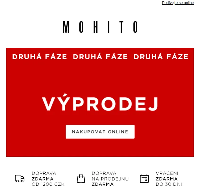 MOHITO: Druhá fáze výprodeje – červen 2026 | Nuslet.cz