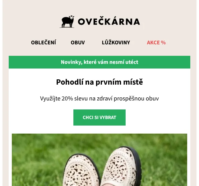 Ovečkárna: Dámská obuv se slevou 20 % – duben 2026 | Nuslet.cz