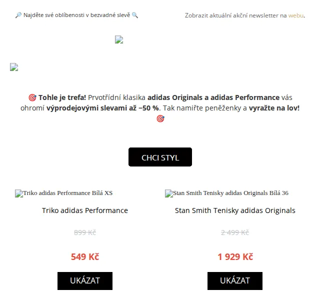 UrbanStore: adidas Originals a Performance až −50 % – červen 2026 | Nuslet.cz