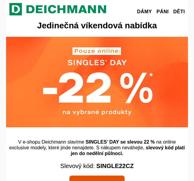 DEICHMANN: 22 % na online exclusive modely – červen 2026 | Nuslet.cz