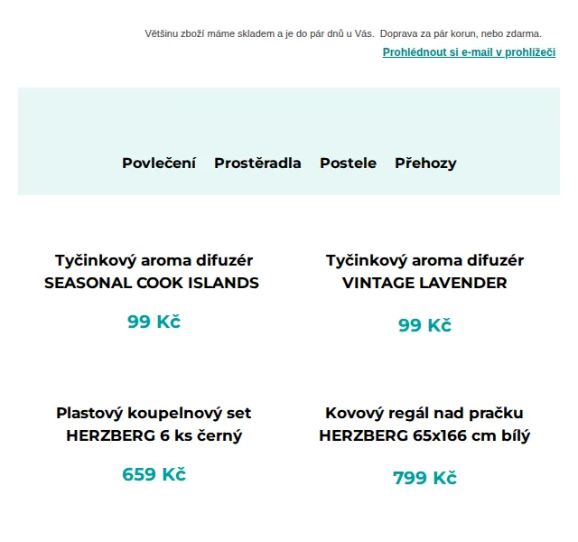 Výprodej povlečení: Aroma difuzéry od 99 Kč a povlečení MIMONI – červenec 2026 | Nuslet.cz