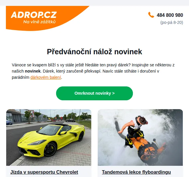 Adrop: Zážitkové dárky – červen 2026 | Nuslet.cz