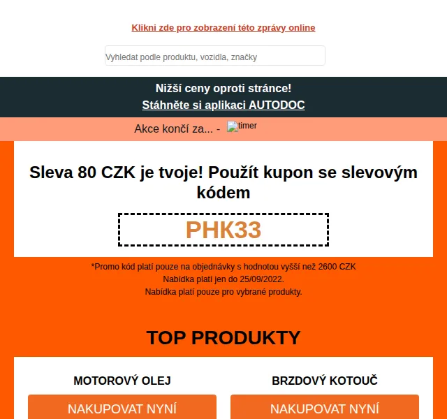 Autodoc.cz: Sleva 80 Kč na autodíly – červen 2026 | Nuslet.cz