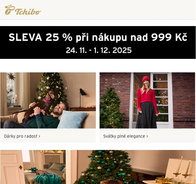 Tchibo: 25% sleva na domácí textilie + vánoční kolekce – duben 2026 | Nuslet.cz