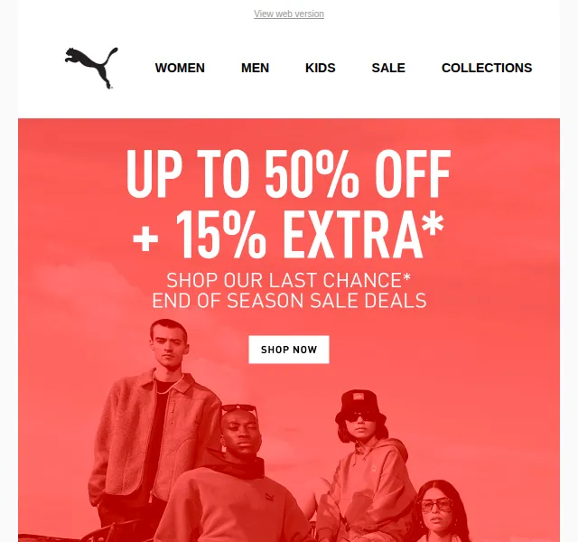 PUMA: sleva až 50 % + 15 % extra kódem – červen 2026 | Nuslet.cz