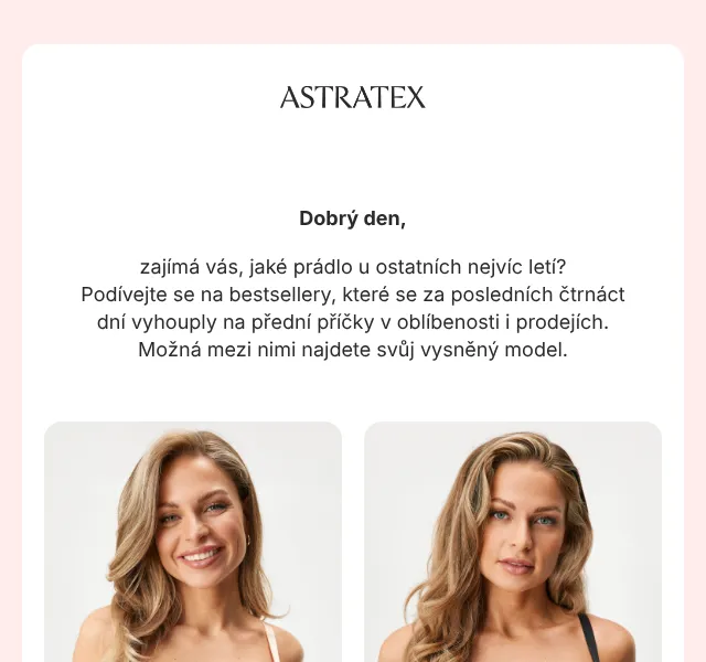 Astratex: Bestsellery spodního prádla -40 % – srpen 2026