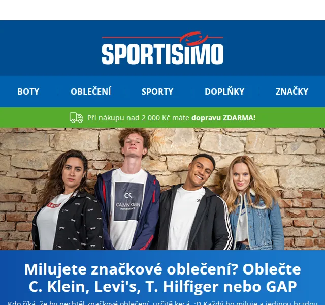 Sportisimo: Oblečte TOP značky C. Klein, Levi's, T. Hilfiger – červen 2026 | Nuslet.cz