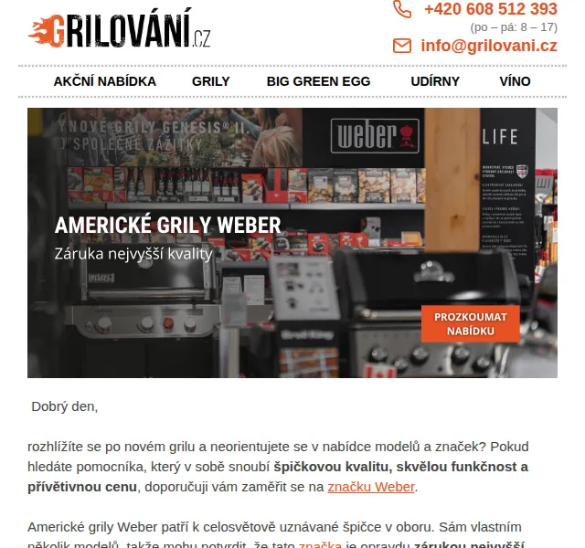 Grilování.cz: Grily Weber – akce červen 2026 | Nuslet.cz