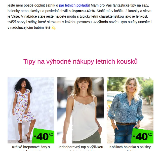 Blancheporte: 40% sleva na letní módu – červen 2026 | Nuslet.cz