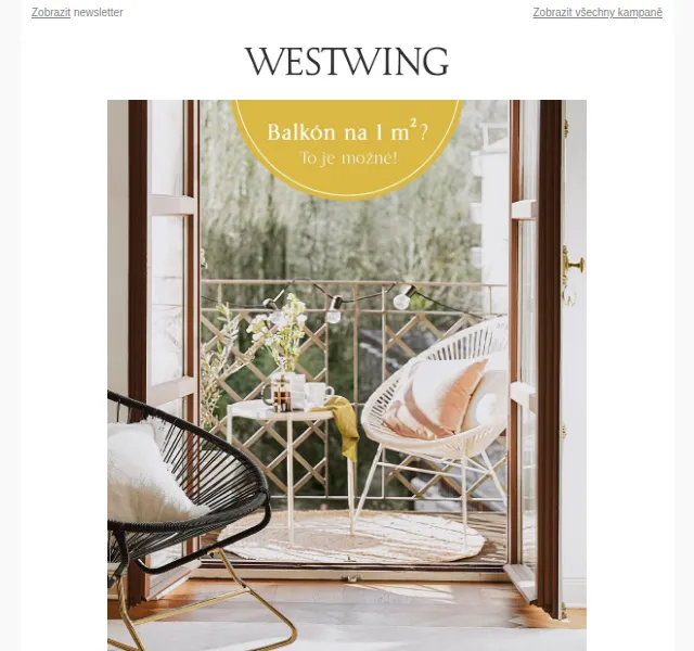 Westwing: Mise MINI balkon a letní bydlení – červen 2026 | Nuslet.cz