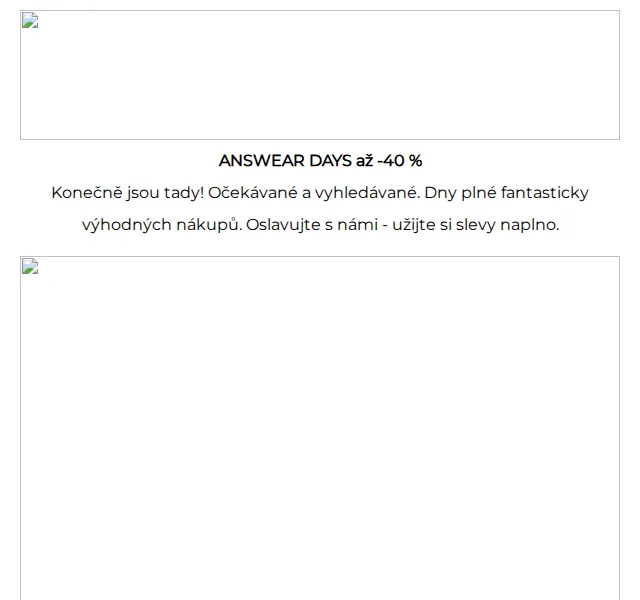 ANSWEAR: ANSWEAR DAYS až -40 % – červen 2026 | Nuslet.cz