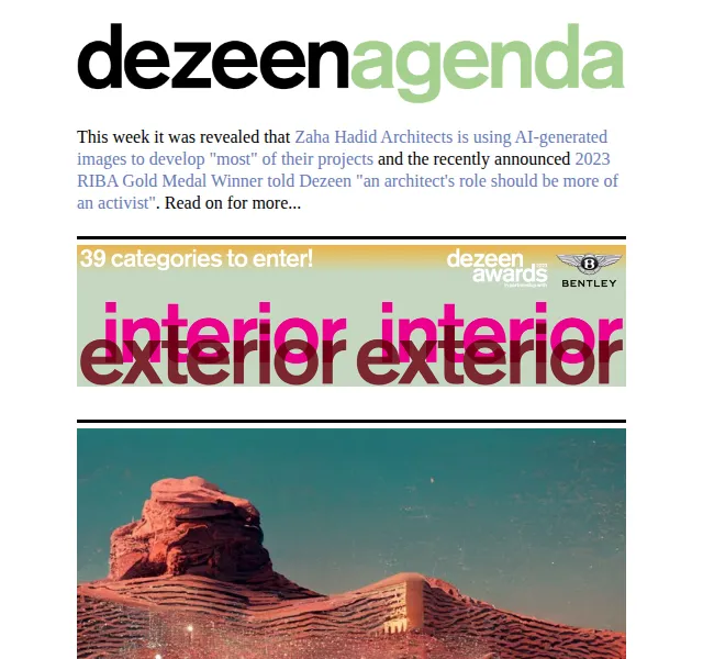 Dezeen Daily: Umělá inteligence v architektuře – červen 2026 | Nuslet.cz