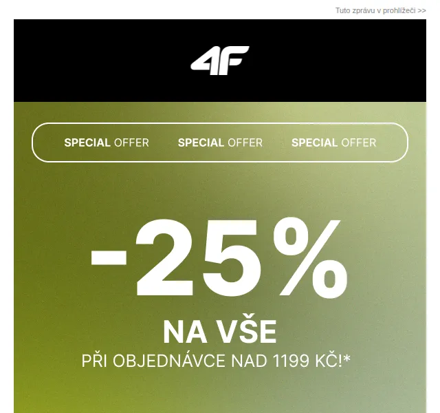 4Fstore.cz: 25% sleva na vše – duben 2025 | Nuslet.cz
