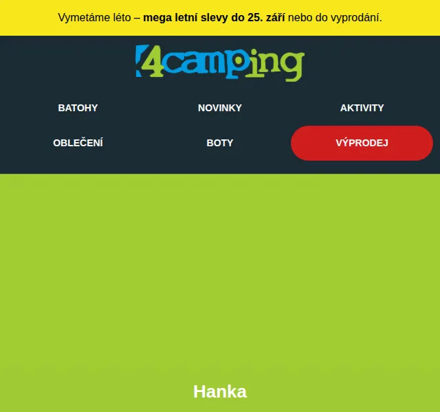 4camping: slevy až 30 % na outdoor výbavu – červen 2026 | Nuslet.cz