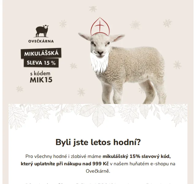 Ovečkárna: Mikulášská sleva 15 % – červen 2026 | Nuslet.cz