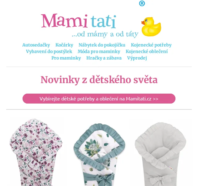 Mamitati.cz: Slevy na zavinovačky a kojenecké oblečení – červen 2026 | Nuslet.cz