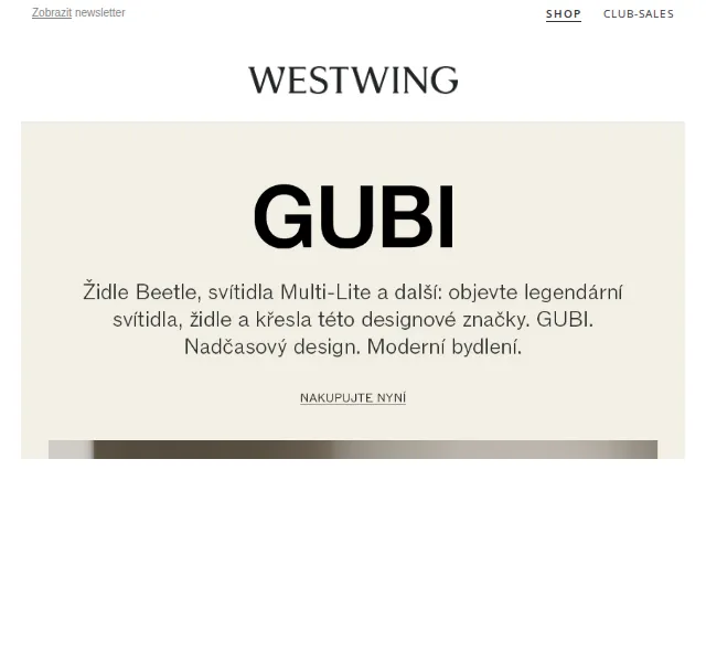 Westwing: GUBI designové ikony – červenec 2026 | Nuslet.cz
