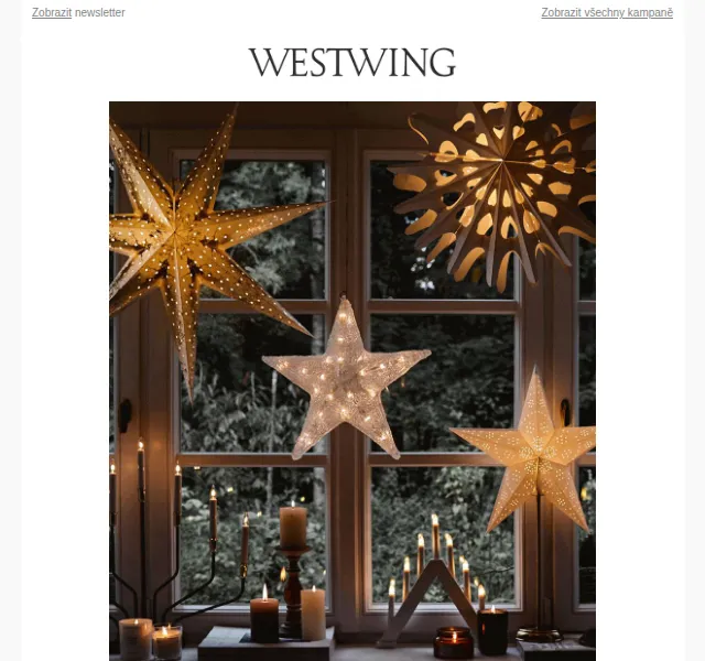 Westwing: vánoční osvětlení a nábytek do -70 % – prosinec 2026 | Nuslet.cz