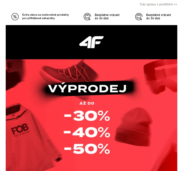 4Fstore: Nové produkty ve výprodeji – červenec 2026 | Nuslet.cz