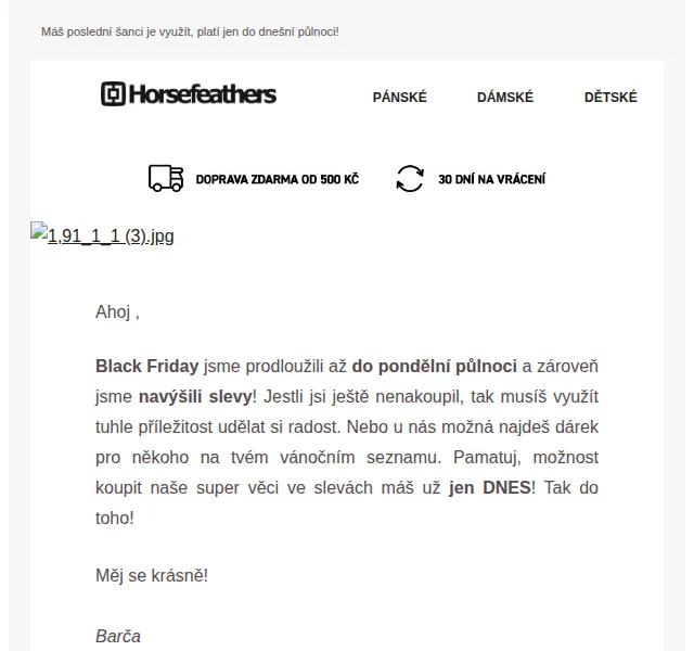 Horsefeathers: Black Friday slevy až 50 % – červen 2026 | Nuslet.cz