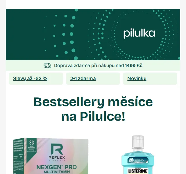 Pilulka.cz: Bestsellery měsíce se slevou až 62 % – červen 2026 | Nuslet.cz