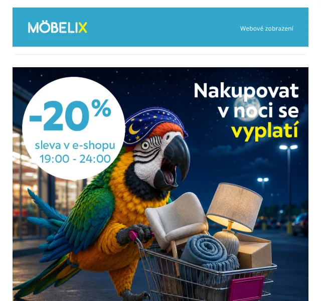 Möbelix: 20 % sleva na nábytek – červenec 2026 | Nuslet.cz