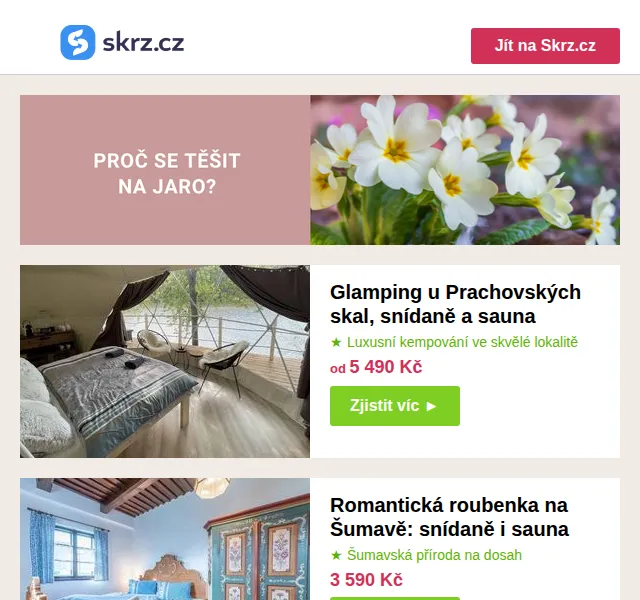 Vánoce na Skrz: glamping a Velikonoce v Benátkách – červen 2026 | Nuslet.cz