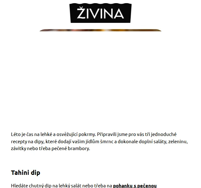 Živina: 3 tipy na letní dipy – červenec 2026 | Nuslet.cz