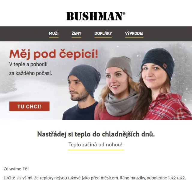 BUSHMAN: podzimní výbava od 199 Kč – červen 2026 | Nuslet.cz