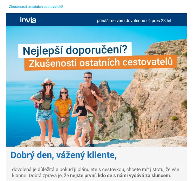 Invia léto 2026: 98 % klientů doporučuje – rezervuj jet