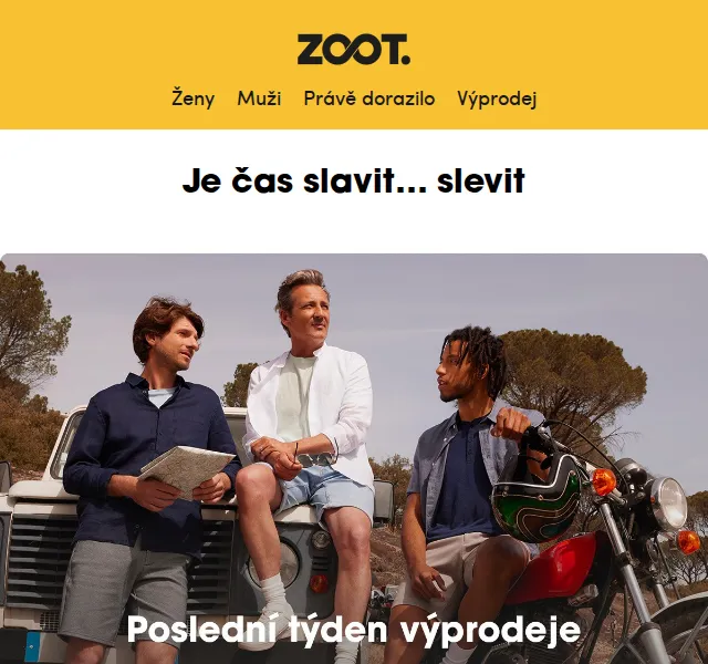 ZOOT: Extra -33 % na výprodej až 80 % – červen 2026 | Nuslet.cz