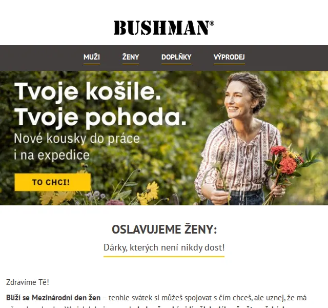 BUSHMAN: Dámské košile, trička a šaty až s 37% slevou – červen 2026 | Nuslet.cz