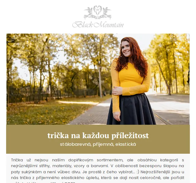 Black Mountain: Trička na každou příležitost – červen 2026 | Nuslet.cz