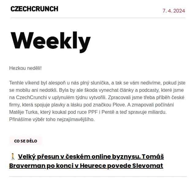 CzechCrunch: Příběhy byznysu a investic – červen 2026 | Nuslet.cz