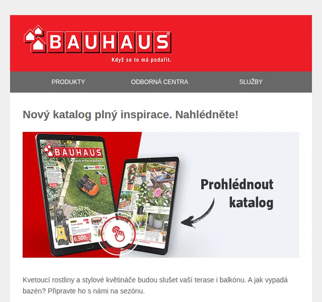 BAUHAUS: květnový katalog plný rostlin a zahradní techniky – červen 2026 | Nuslet.cz