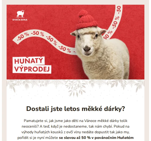 Ovečkárna: Huňatý výprodej se slevami až 50 % – červen 2026 | Nuslet.cz